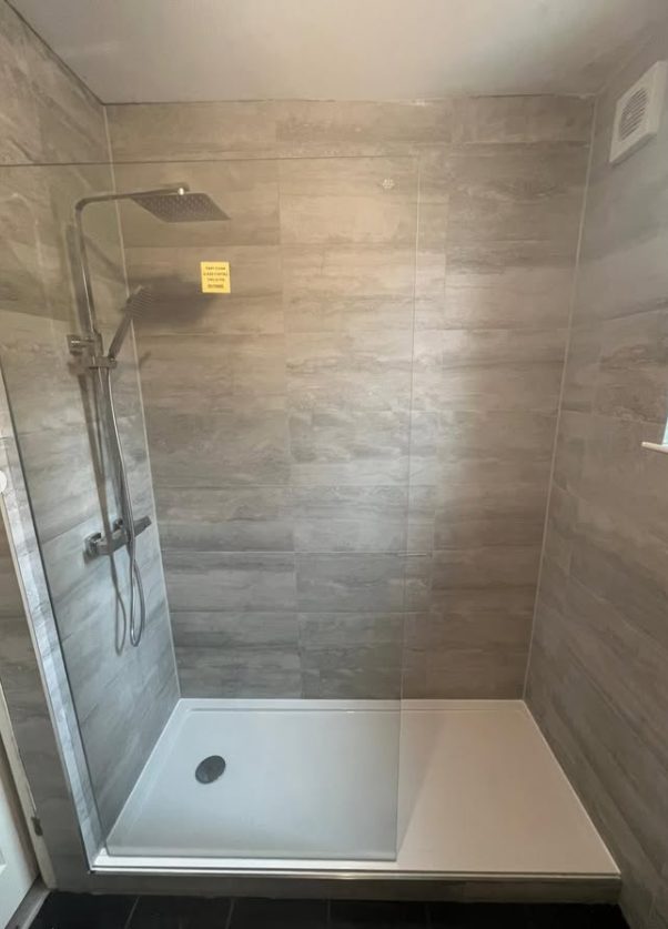 Finished walk-in shower after renovation